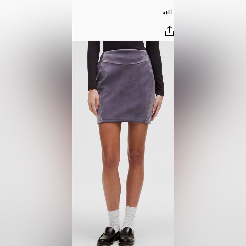 Lulukemon Velvet Scuba Mini Skirt in Nightfall